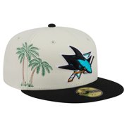 Men's New Era Cream/Black San Jose Sharks Localized Stitched 59FIFTY Fitted Hat