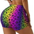 thumbnail image 2 of Naloa Animal Paw Rainbow Biker Shorts for Women Seamless Scrunch Short Women’s Yoga Shorts for Gym Running Sport Shorts - Medium, 2 of 9