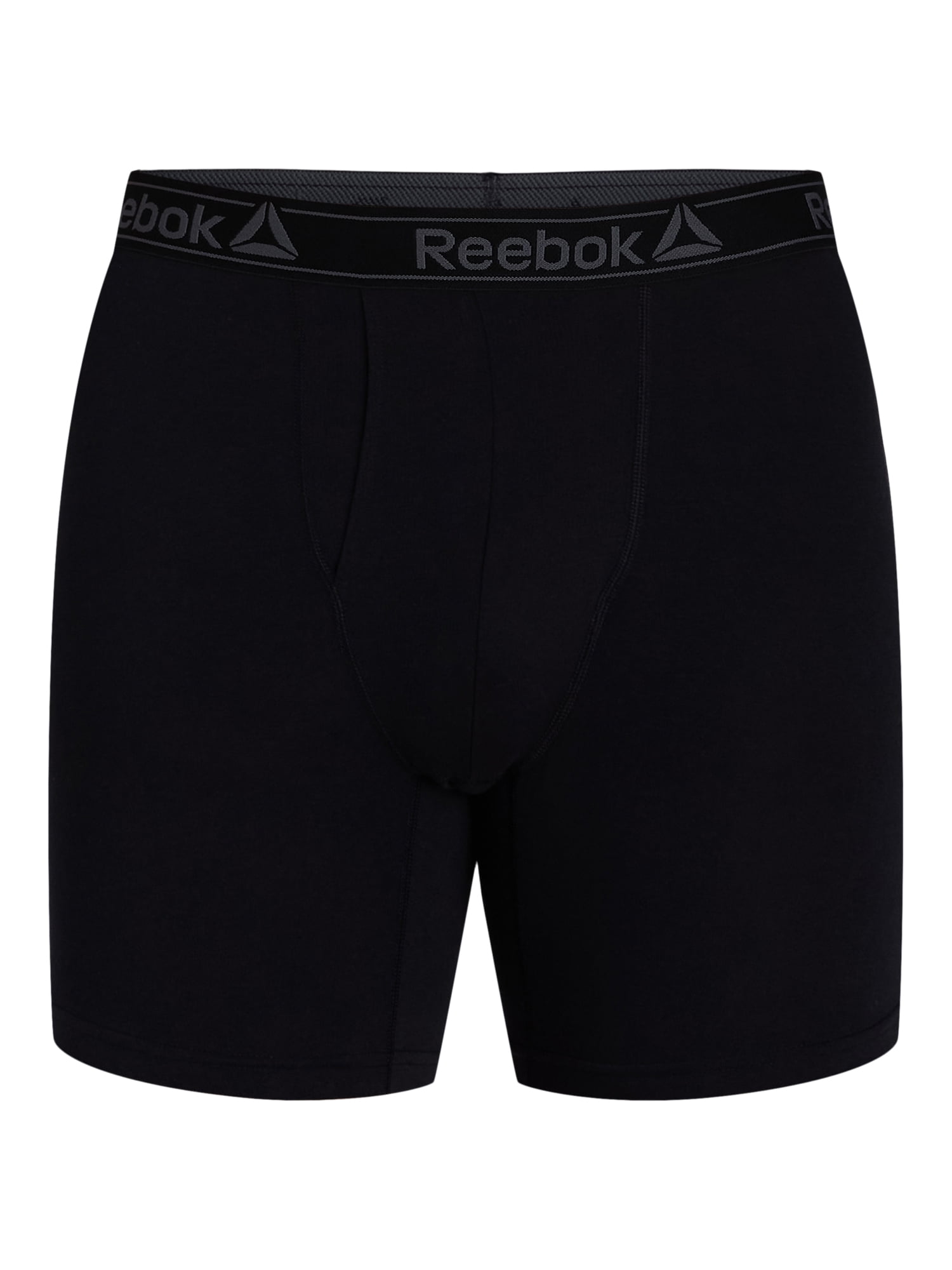 Reebok Men's Underwear Performance Cotton Stretch Regular Leg Boxer Briefs, 6-Pack