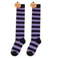 thumbnail image 2 of Baywell Halloween Long Striped Knee High Socks Halloween Christmas Holiday Gift Cosplay Costume for Kids Girls 7-12Y, 2 of 4