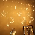 thumbnail image 3 of Cortina de luces LED con estrellas para decoración navideña, decoración exterior, luces de estrellas, diseño de sala de bodas, cadena de luces, 3 of 6