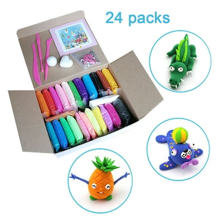 YXwin Modeling Clay Air Dry Ultra Light Magic DIY Soft Durable Clay Stretch Slime Plasticine 24 Colors with Tools as Best Gifts Ever for Kids Child Toddlers (Best Clay For Claymation)