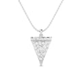 thumbnail image 1 of 925 Argent Sterling 3mm Rond Moissanite Diamant Trillion Forme Femmes Collier, 1 of 3