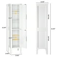 thumbnail image 2 of SalonMore Kitchen Bathroom Narrow Tall Storage Cabinet, Freestanding Kitchen Side Tower Organizer W/ 2 Door & Adjustable Shelf, White, 2 of 16