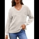thumbnail image 2 of Suéteres de Punto para Mujer, Otoño, Cuello en V, Larga, Suéter Informal Holgado. L, 2 of 6