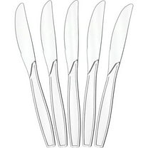 Disposable Clear Plastic Cutlery Disposable Utensils Heavyweight 100 Count (Knives)