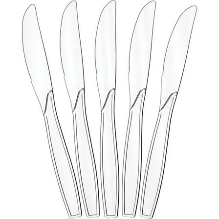 Disposable Clear Plastic Cutlery Disposable Utensils Heavyweight 100 Count (Knives)