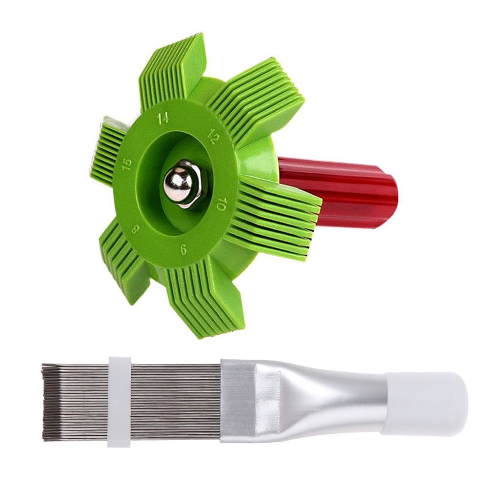 Lot De 3 Peignes à Ailettes Pour Climatiseur - Nettoyage Et Redressement Des Ailettes - Acier Inoxydable Et Plastique