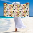 thumbnail image 3 of Zufioo Retro Musical Print Silver Fox Fleece Beach Towel 27.5x55in, Super Absorbent Bath Towel, Suitable for Adult Beach, Swimming Pool and Home Use-One Size, 3 of 6