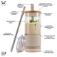 thumbnail image 2 of Vasos de vidrio Pandaloo con tapas y pajitas, 600 ml, cremosos hongos, 2 of 6