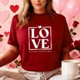 thumbnail image 5 of Enjoytime Valentine's Day Womens Shirts Lover Heart Printed Crewneck Short Sleeve Blouses Casual Funny Fashion Plus Size Womens Tops Red XXXL, 5 of 6