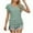 Mint Green, variant on Uaswgudfs Women's Casual Solid Color V-Neck 1/4 Sleeve Blouse T-Shirt - Lightweight Summer Basic Top