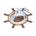 thumbnail image 1 of Ambesonne Ships Wheel Jigsaw Puzzle, Ships Wheel Sailing, Heirloom-Quality Fun Activity for Family Durable Cardboard, 1000 pcs, Brown Blue, 1 of 2