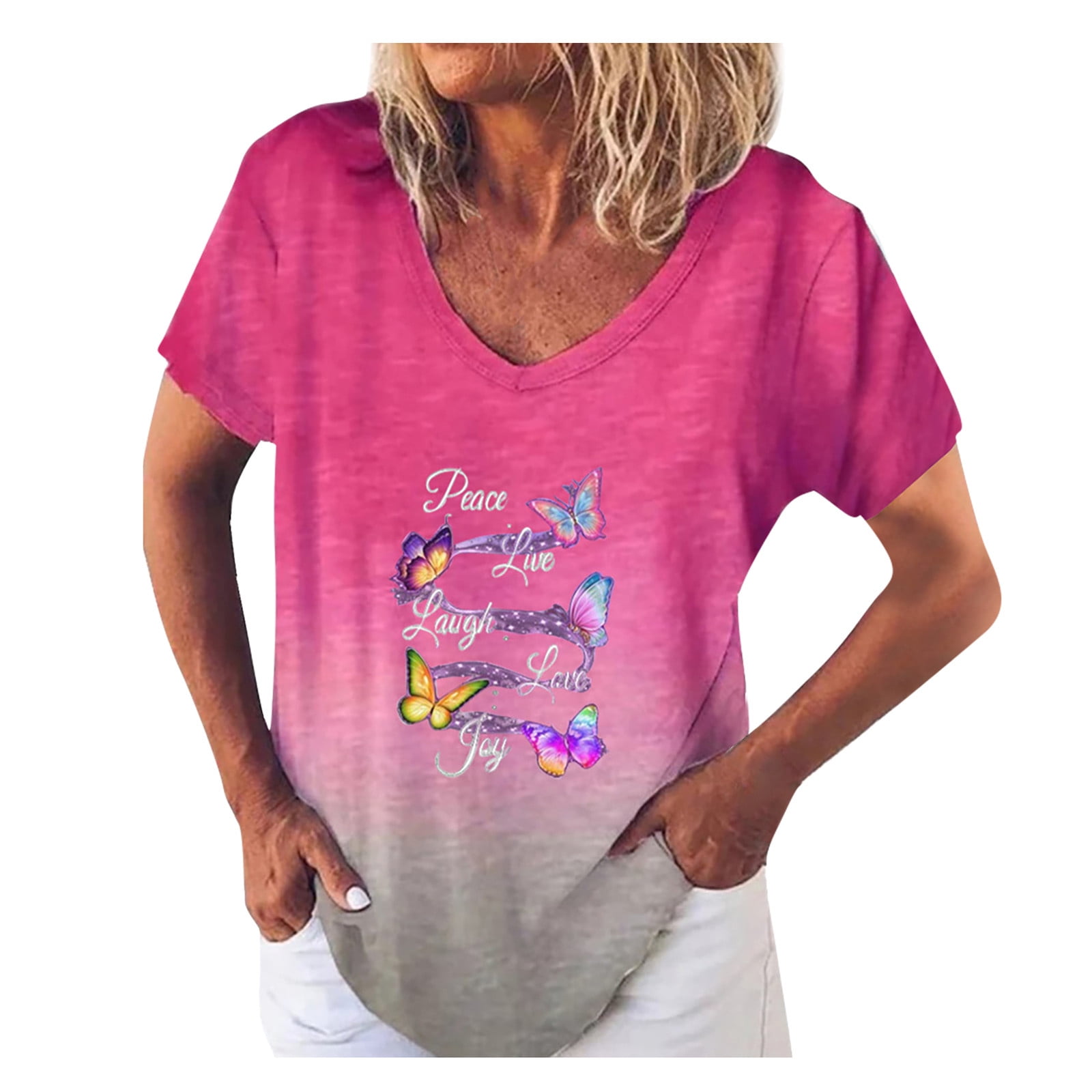V-Neck Loose Pullover T-Shirt 