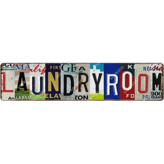 Funny Laundry Room Metal Signs Vintage Tin Sign for Home Yard Bathroom Decoration 4×16 Inches