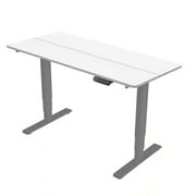 Electric Standing Desk with Dual Motors, 220 lbs Load Capacity, Rounded-Edge, Three-Stage Lifting Legs & Safety Rebound System, 55×28Adjustable Sit Stand Workstation for Home Office
