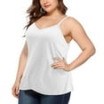 thumbnail image 6 of Plus Size Silk Satin Tank Tops for Women V Neck Casual Cami Sleeveless Blouses Summer Basic Tank, 6 of 6