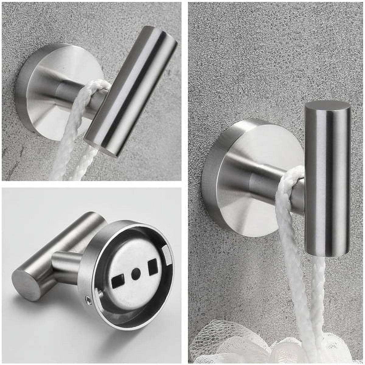 Brushed Nickel Bathroom Hardware Set - 304 Stainless Steel Wall-Mounted Towel Bar, Toilet Paper Holder & Hook, Anti-Rust Organizer for Bathrooms