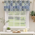 thumbnail image 2 of 2 Pack Valances for Window, Middle Century Short Curtains for Kitchen Bedroom Living Room, Vintage Farmhouse Bohemia Style Blue Rod Pocket Small Window Treatment Valance Drapes 42 x 18 Inch, 2 of 8
