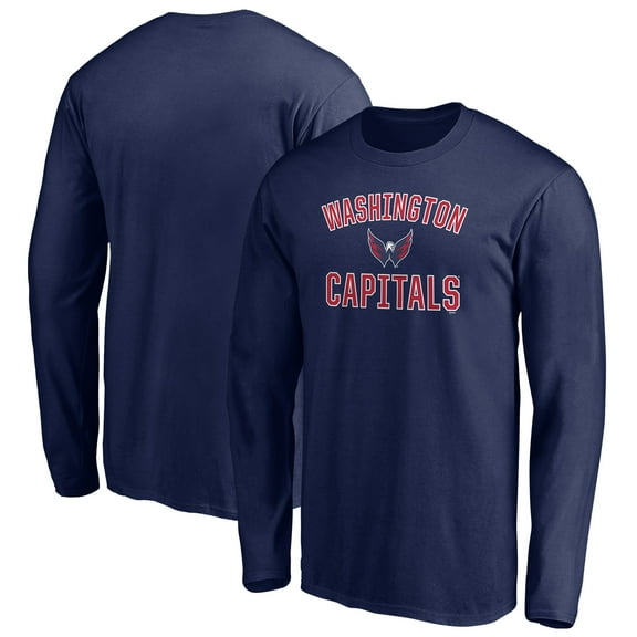 Men's Navy Washington Capitals Victory Arch Long Sleeve T-Shirt