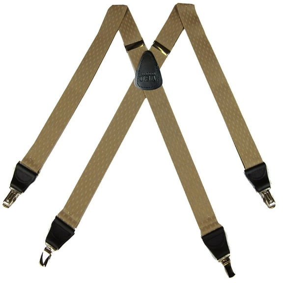 BuyYourTies - Beige Mens Fashion Dress Suspender Made in USA