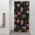 thumbnail image 2 of Colorful Halloween Pumpkins Shower Curtain 36"x72" ,Bathroom Decorative Shower Curtains Set with 12 Hooks,Modern Waterproof Washable Shower Curtain, 2 of 6
