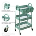 thumbnail image 4 of danpinera 3 Tier Metal Rolling Cart with Wheels&Drawers Craft Cleaning Utility Cart for Storage - Green, 4 of 8