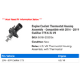 thumbnail image 2 of Engine Coolant Thermostat Housing Assembly - Compatible with 2016 - 2019 Cadillac CTS 6.2L V8 2017 2018, 2 of 2
