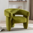 thumbnail image 6 of BRILHAMEZ Modern Accent Chair, Barrel Upholstered Armchair, Velvet Single Sofa Chair for Living Room, Bedroom, Reading,Green, 6 of 8