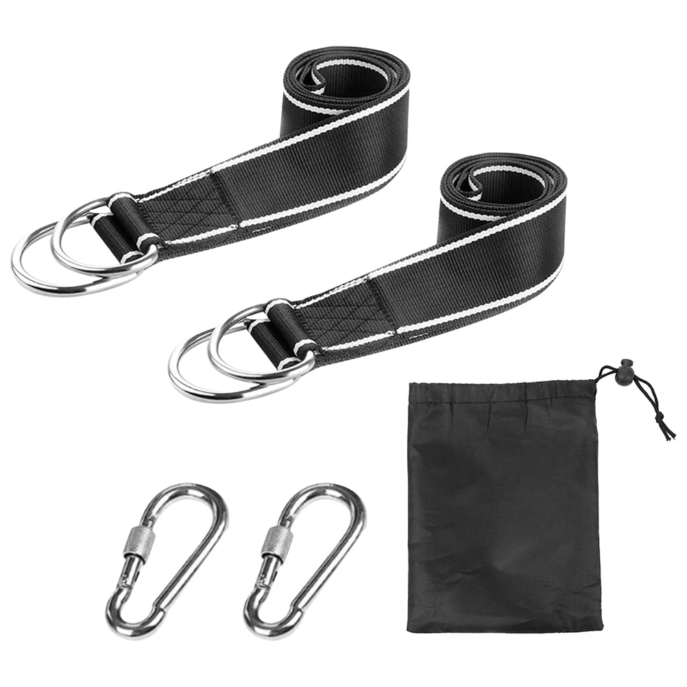 2pcs Tree Swing Straps Hanging Kit 110inch Long with Two Metal Carabiners 500kg 