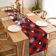 thumbnail image 3 of Christmas Gnomes Table Runner 70 Inches Long Farmhouse Dress Scarves, Buffalo Plaid Xmas Winter Snowflakes Dining Tablerunner for Coffee Table/Kitchen Island/Party Décor, 13" x 70", 3 of 8