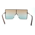 thumbnail image 2 of Oversize Shield Square Rimless Rectangle Flat Top Sunglasses Gold Brown Blue, 2 of 4