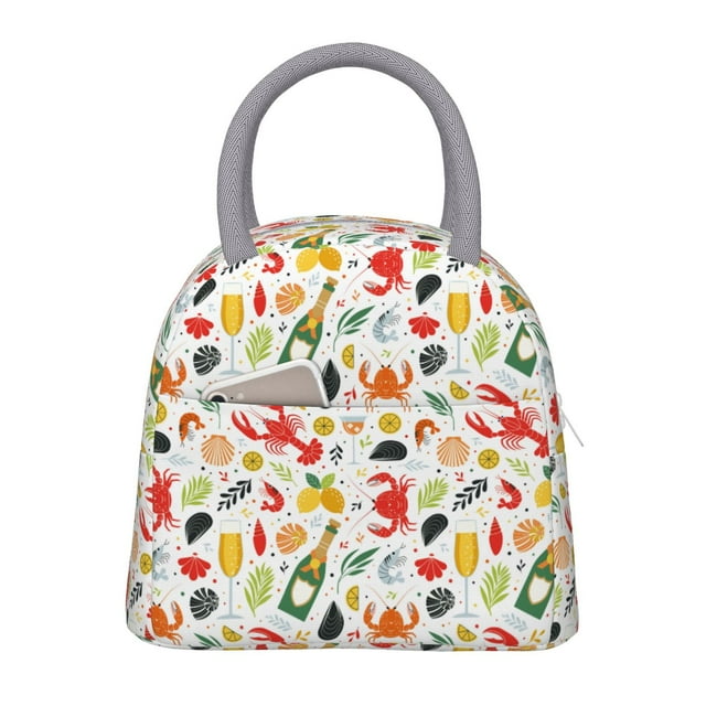 Disketp Crabs Shrimps Bolsa Térmica para Almuerzo, Lonchera con Abertura Amplia y Gran Capacidad, Organizador Reutilizable para Mujeres, Hombres y Adultos