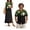 Black Polynesian, variant on Black Hawaii Couple Matching Outfit Button-Down Shirt for Men Light Workwear Beach Tops and Womens Sleeveless Dress Size 3XL Casual Hawaiian Party Sundress with Split