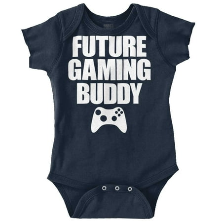 

Future Gaming Buddy Gamer Dad Joke Romper Boys or Girls Infant Baby Brisco Brands 6M