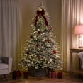 thumbnail image 4 of Northlight Real Touch™️ Pre-Lit Flocked Yukon Pine IPT Artificial Christmas Tree - 6' Dual Color LED, 4 of 10