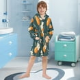thumbnail image 5 of FORMRS Niños Bathrobe Unisex Hooded Robe Soft Plush Pajamas Sleepwear, Size 10-12T, Floral Oranges, 5 of 7
