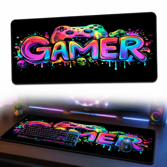 Desktop Pad, Mouse Pad Large, Large Gaming Mouse Pad, Desk Pad for Keyboard and Mouse, Extra Large Desk Mat, Cool Waterproof Non-Slip Extended Gaming Keyboard Mouse Pad