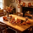 thumbnail image 6 of Fall Candle Rings Fall Decorations for Home Thanksgiving Decorations Artificial Sunflower Maple Leaf Candle Wreath for Table Centerpiece by MPOISVA, 6 of 7