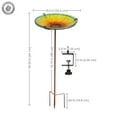 thumbnail image 5 of Sunnydaze Staked or Deck Mount Glass Outdoor Bird Bath Bowl, Blooming Sunflower, 5 of 10