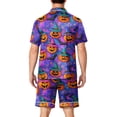 thumbnail image 4 of DORKASM Halloween Matching Pajamas for Men Pj Sets Bat Pumpkin Print Button Down Sleepwear Green XL, 4 of 4