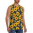 thumbnail image 2 of Uemuo Sunflowers Pattern Men's Sleeveless T-Shirt,Muscle Athletic Tank Top, Moisture-wicking Quick-dry Breathable Classic Tee Top for Gym Run Outdoor Sports-, 2 of 8