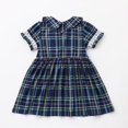 thumbnail image 2 of YEEDISON Newborn Dresses Lace Floral Plaid Doll Collar Short Sleeve Girls Dress Sweet Party Girl Princess Dresses Baby Clothes 0-24M, 2 of 5