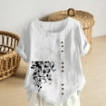 thumbnail image 5 of HongQid Womens Embroidered Tops Casual Summer Boho T Shirts Loose Fit Short Sleeve Linen Floral Blouses, 5 of 5