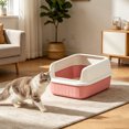 thumbnail image 6 of HWRETIE Semi Enclosed Cat Litter Box Splash Proof Pet Toilet with Litter Scoop High Side Open Design Easy Cleaning Litter Tray for Kittens Indoor Cats, 6 of 6