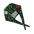 thumbnail image 4 of Wutalume Christmas Pattern Work Hat, Casual Adjustable Wash Cap for Women, Baggy Skull Cap for Nurse, Chef, or Salon, Dust Proof Beanie,Green, 4 of 6