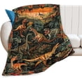 thumbnail image 2 of Dinosaur Throw Blanket Dino Gifts for Kids Girls Boys Adults Women Men Soft Cozy Warm Plush Fluffy Fuzzy Fleece Blanket Birthday Festival Home Decor, 2 of 5