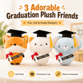 thumbnail image 5 of 8" Graduation Plush Stuffed Animal Gift - Cute Fox, Cat & Mouse with Mortarboard, Diploma and Sash - 20cm Soft Graduation Keepsake for Preschool, Kindergarten, High School & College Graduates, 5 of 6