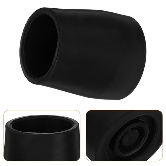 Worgeous 4pcs Black Rubber Tips for Commode Chair Leg Feet Shower Chair Pads Cane Walkers Accessories Rubber Foot