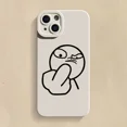 thumbnail image 1 of Phone Case For iPhone 14 Pro Max 15 11 12 13 Pro Mini XS XR X 7 8 Plus SE 2022 Funny Cartoon Man Soft Silicone Bottom Cover White M100 iPhone 15 Pro, 1 of 6